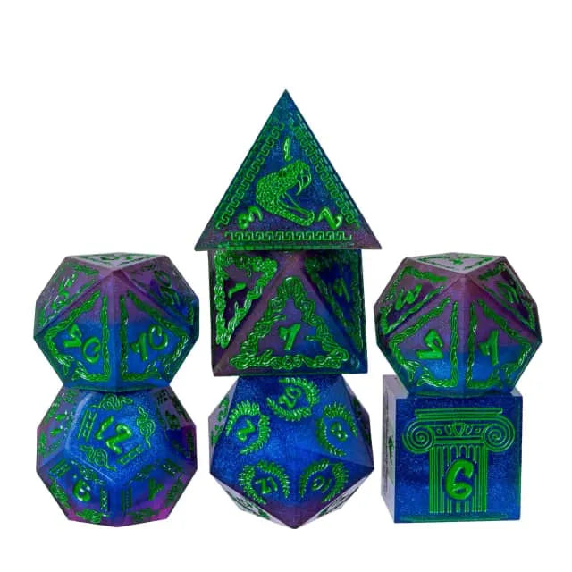 Devious Intentions - Medusa Handmade Pattern RPG Dice Set - Udixi Dice