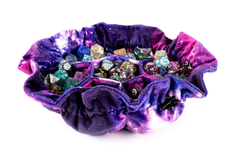 Velvet Compartment Dice Bag with Pockets: Nebula - FanRoll