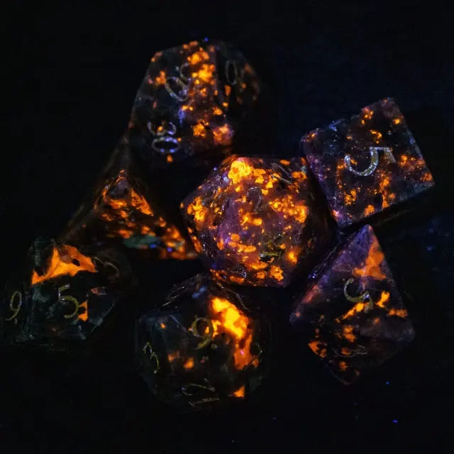 Natural Yooperlite Stone - Gemstone RPG Dice - Udixi Dice