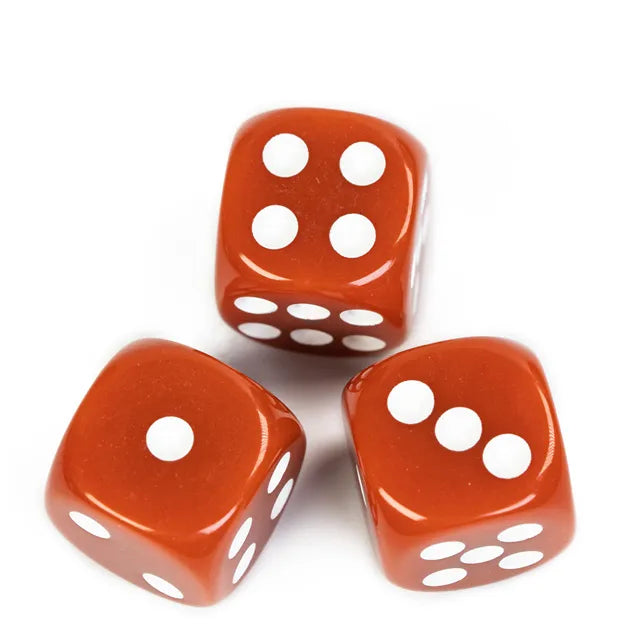 Toffee Brown - 16mm Pip D6 Dice (12pcs)