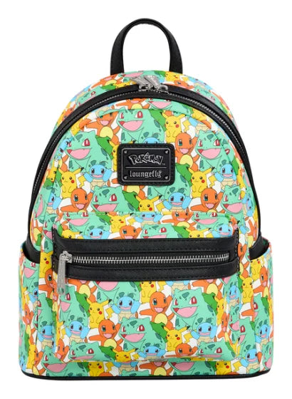 Pikachu and Starters - Pokemon Loungefly Mini Backpack