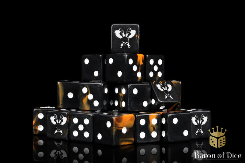 Skull Grinders Dice - Black Lava (25) - Baron of Dice - Baron of Dice