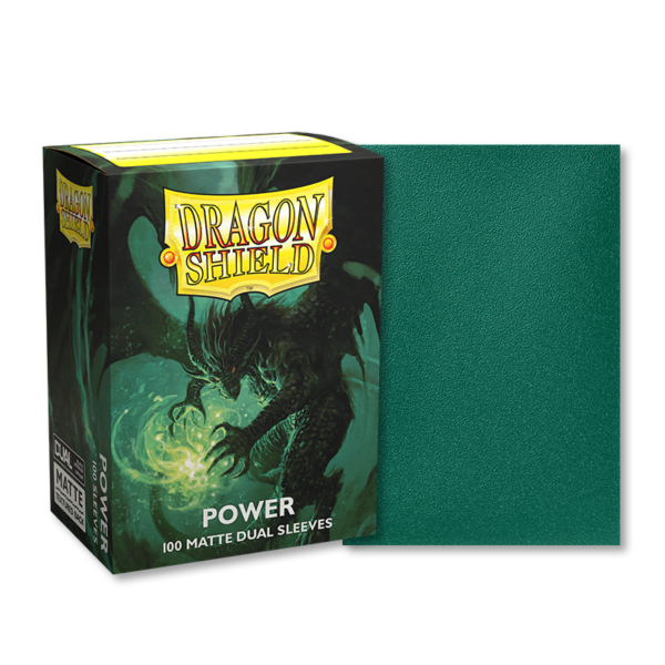 Dragon Shield – Standard size – Dual Matte – Metallic Green – Power (100) - Arcane Tinmen