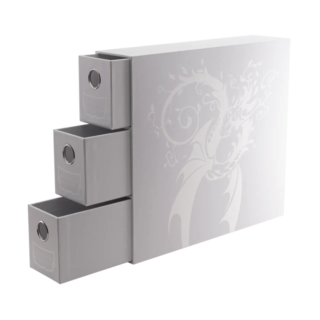 Dragon Shield - Fortress - 3-Card Drawers Vertical - White