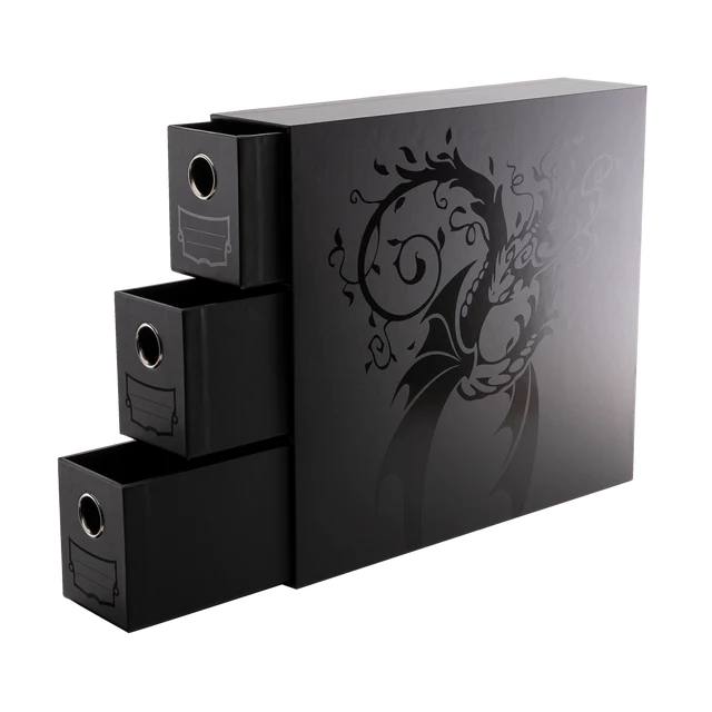 Dragon Shield - Fortress - 3-Card Drawers Vertical - Black