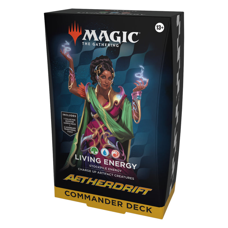 Magic: The Gathering Aetherdrift Commander Deck - Living Energy (100-Card Deck, 2-Card Collector Booster Sample Pack + Accessories) - Wizards Of The Coast