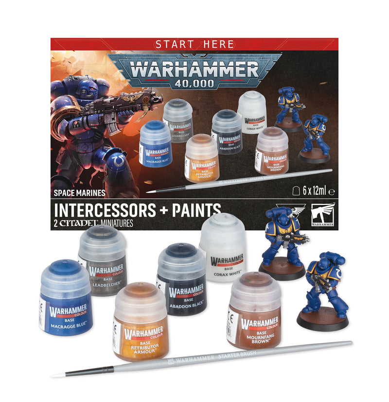 Space Marines Intercessors and Paints Set