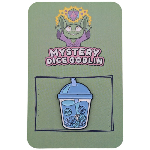 Bubble Tea D20 - Mystery Goblin Dice Enamel Pin - Mystery Dice Goblin