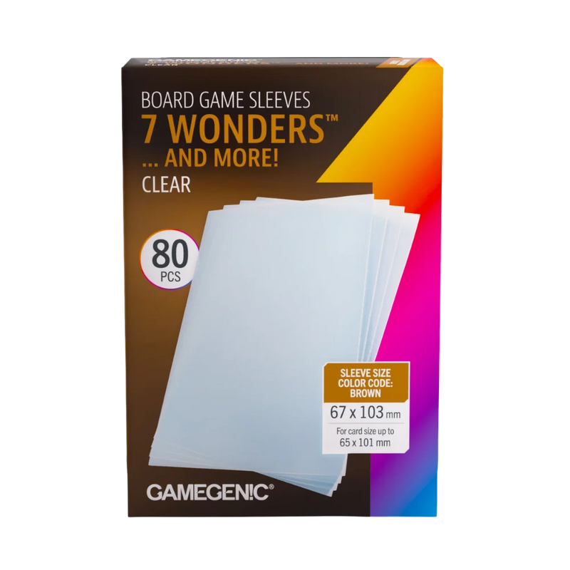 Gamegenic Board Game Sleeves 7 Wonders Clear (80 ct.)
