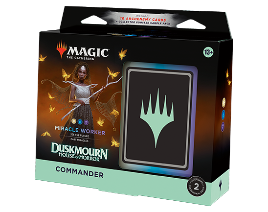 Magic: The Gathering Duskmourn: House of Horror Commander Deck (100-Card Deck, 10 Archenemy Cards, 2-Card Collector Booster Sample Pack + Accessories)