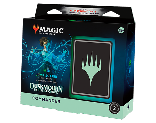 Magic: The Gathering Duskmourn: House of Horror Commander Deck (100-Card Deck, 10 Archenemy Cards, 2-Card Collector Booster Sample Pack + Accessories)