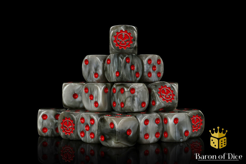 Death Engines Dice - Steel (25 Rounded) - Baron of Dice