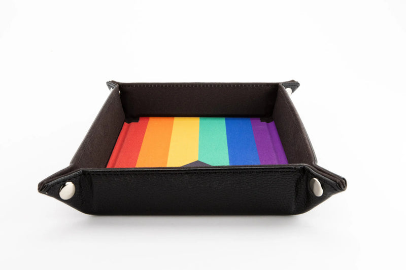 Pride Velvet Dice Tray With Leather Backing - FanRoll