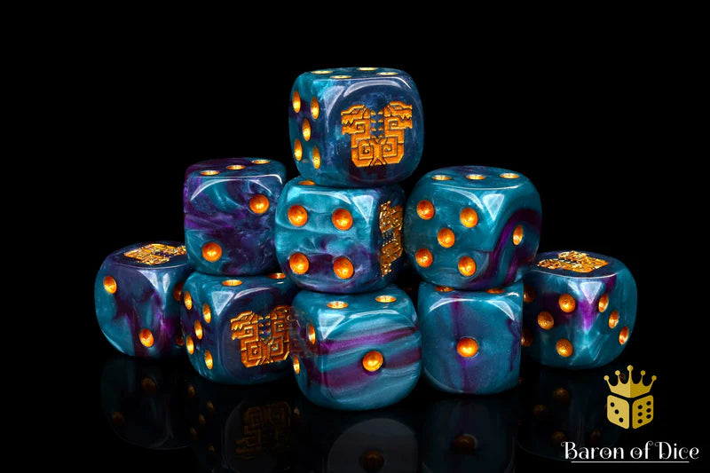 Mayan Lizard Dice  (25 Rounded) - Baron of Dice - Baron of Dice