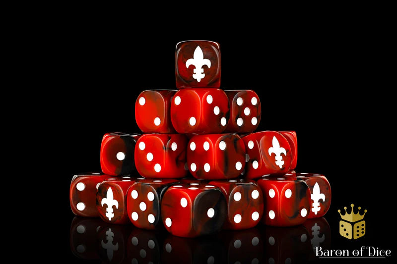 Fleur De Lis - Red (25 Rounded) - Baron of Dice