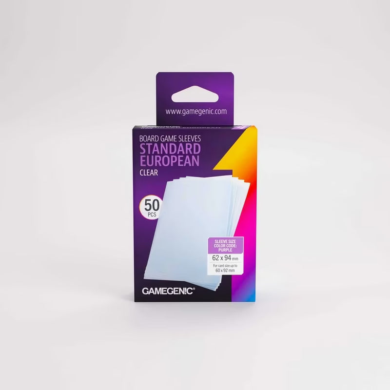 Gamegenic Board Game Sleeves Standard European Clear Matte (50 ct.)