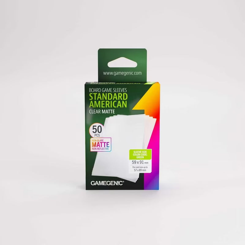 Gamegenic Board Game Sleeves Standard American Clear Matte (50 ct.)