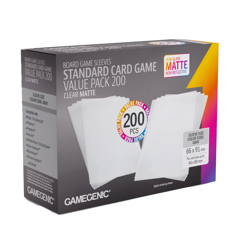 Gamegenic Matte Sleeves Standard Card Game-Size Value Pack (200 ct.)
