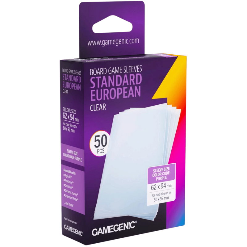Gamegenic Board Game Sleeves Standard European Clear (50 ct.)