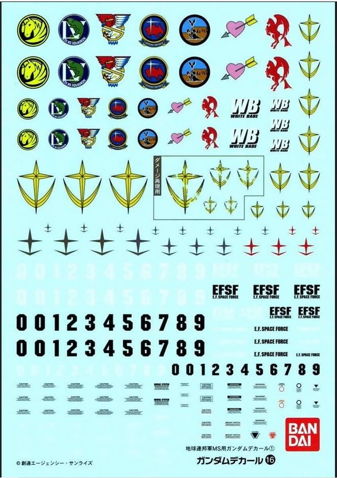 Gundam Decal 16 MG 1/144 Multipurpose Federation