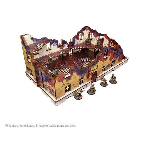 Pre-Painted WW2 Ostfront Stalingrad School Left (with balcony) - Micro Art Studio
