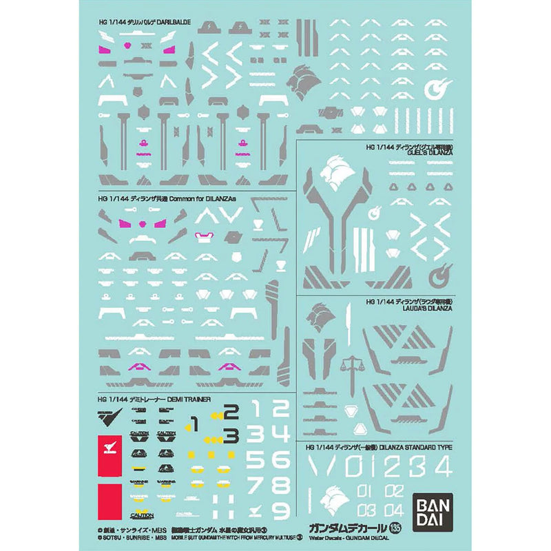 Gundam Decal 135 Witch from Mercury Multiuse 3