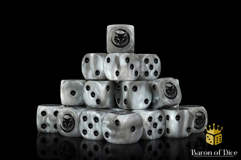 Howling Wolf - Grey Shadow - (25 Rounded) Baron of Dice