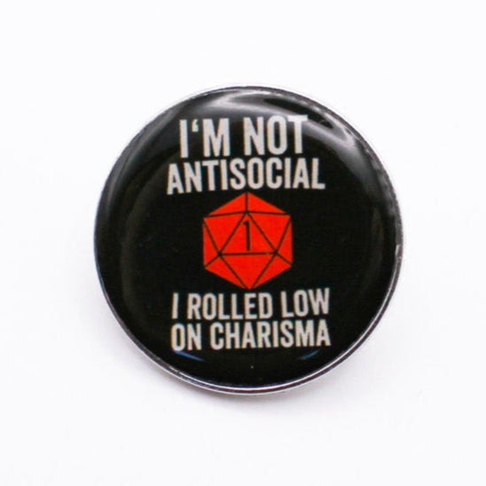 Rolled Low on Charisma - Mystery Goblin Dice Enamel Pin - Mystery Dice Goblin