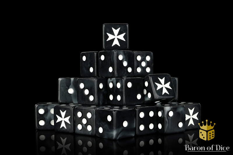 Knight Templars - Black   (25 Rounded) - Baron of Dice