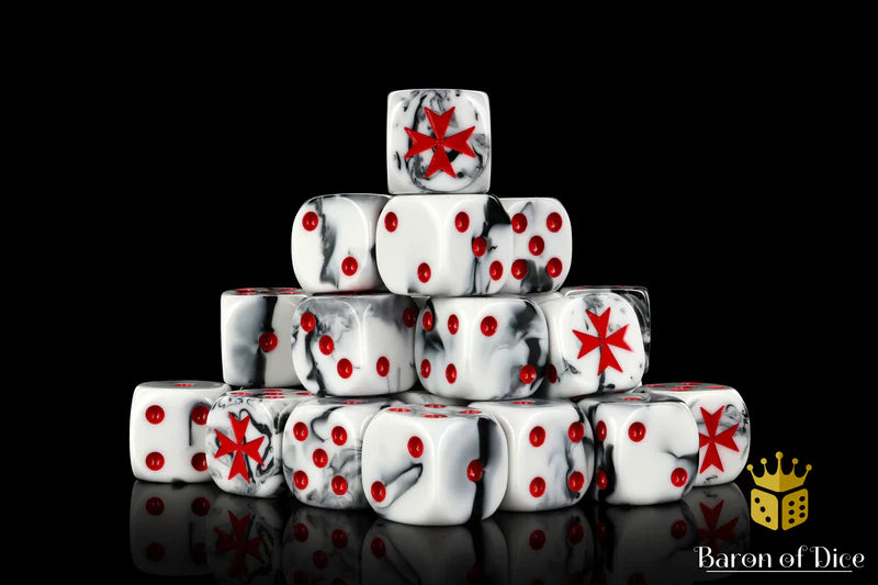 Knights Templar - Marbled (25 Rounded) - Baron of Dice