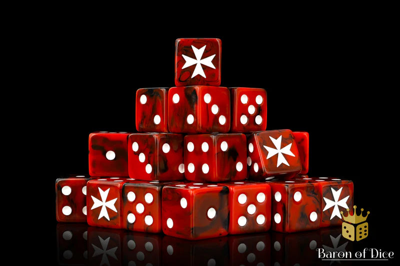 Knights Templar - Red - (25 Rounded) - Baron of Dice