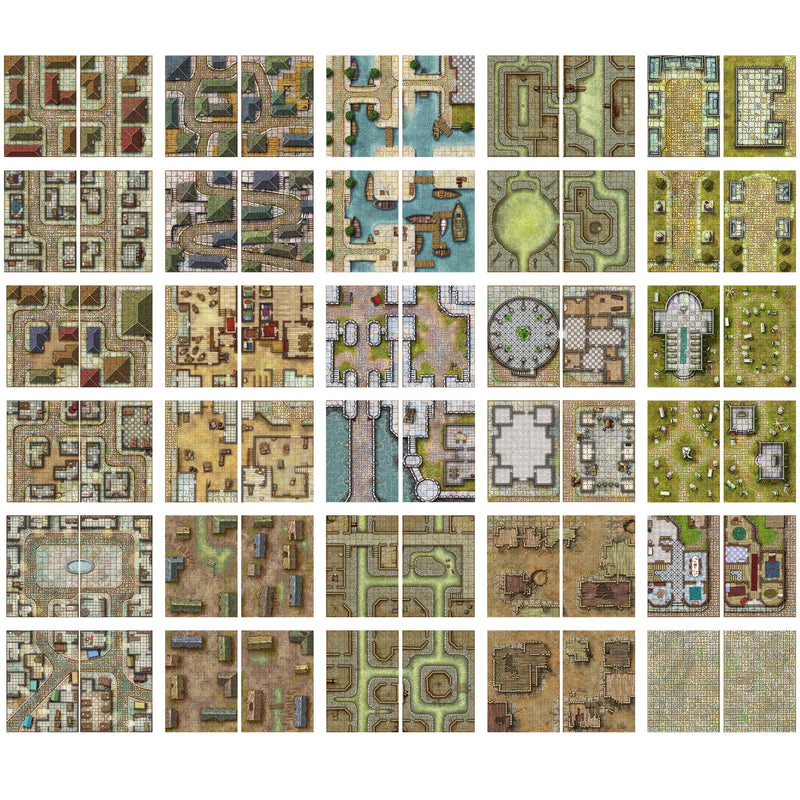 Giant Book of Battle Mats: Streets, Sewers And Cemeteries - Loke Battlemats