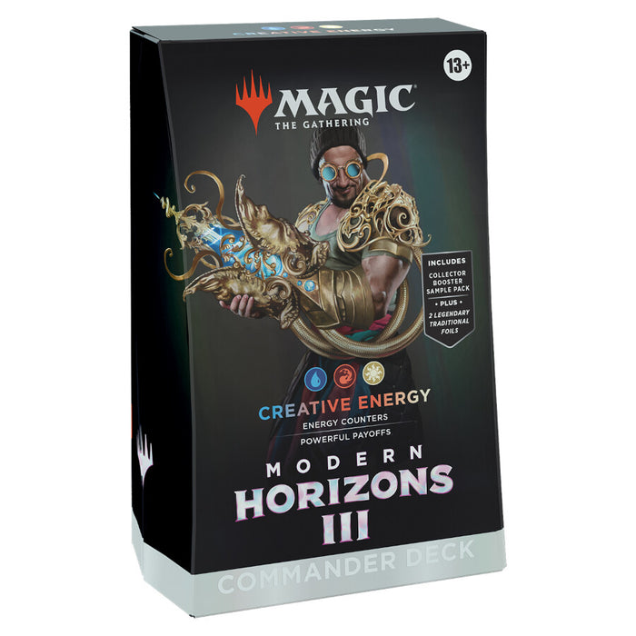 Magic: The Gathering Modern Horizons 3 Commander Deck - Creative Energy (100-Card Deck, 2-Card Collector Booster Sample Pack + Accessories)