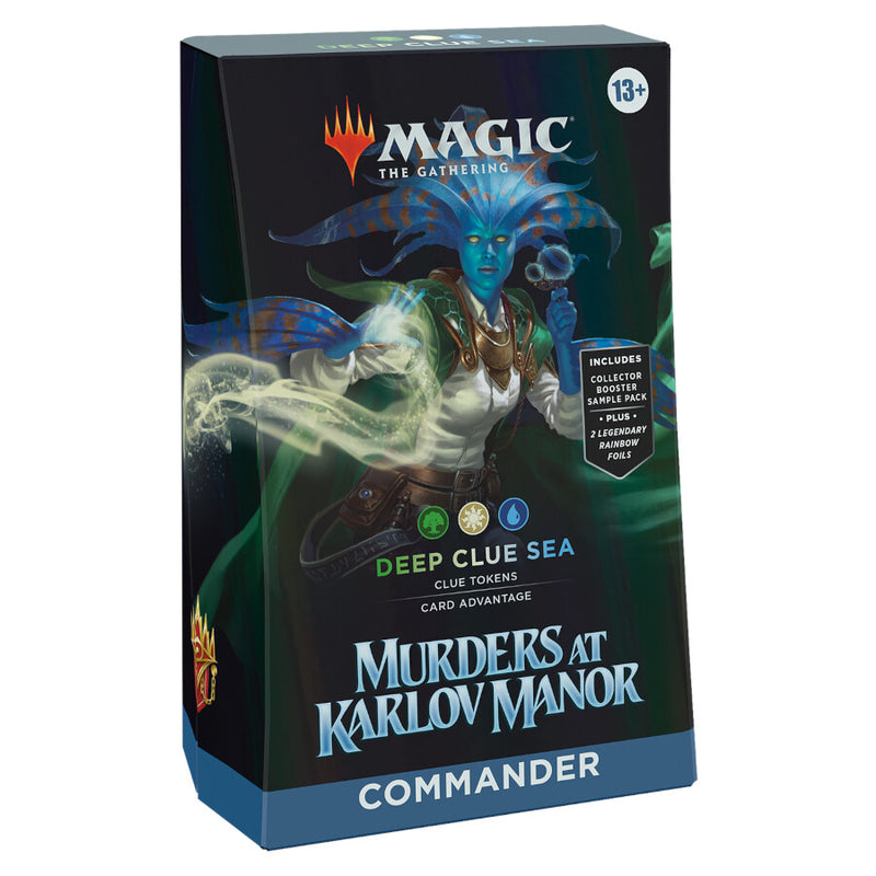 Magic: The Gathering Murders at Karlov Manor Commander Deck - Deep Clue Sea (100-Card Deck, 2-Card Collector Booster Sample Pack + Accessories)