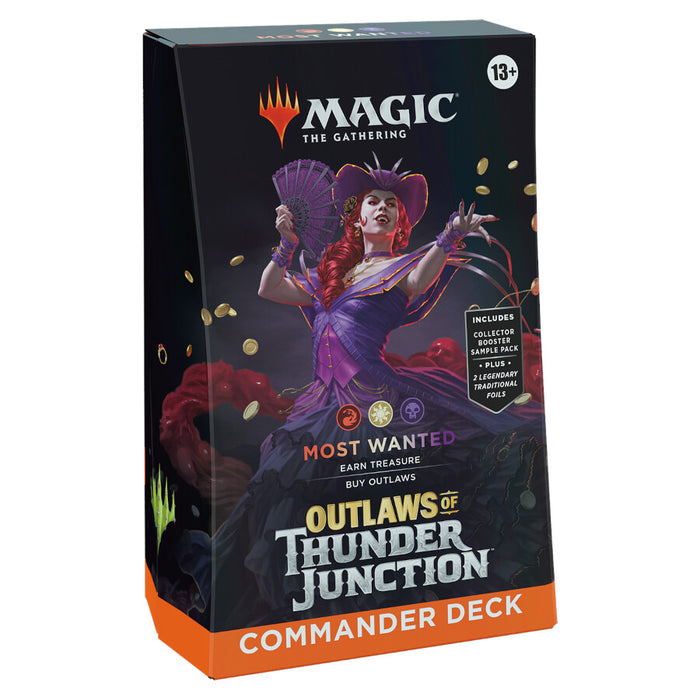 Magic: The Gathering Outlaws of Thunder Junction Commander Deck - Most Wanted (100-Card Deck, 2-Card Collector Booster Sample Pack + Accessories)