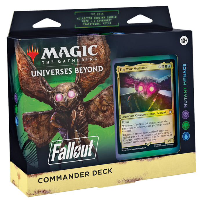 Magic: The Gathering Fallout Commander Deck – Mutant Menace (100-Card Deck, 2-Card Collector Booster Sample Pack + Accessories)