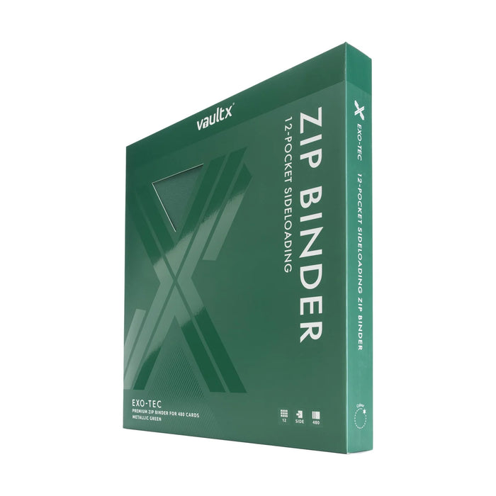 12-Pocket Exo-Tec Zip Binder Metallic Green - Vault X