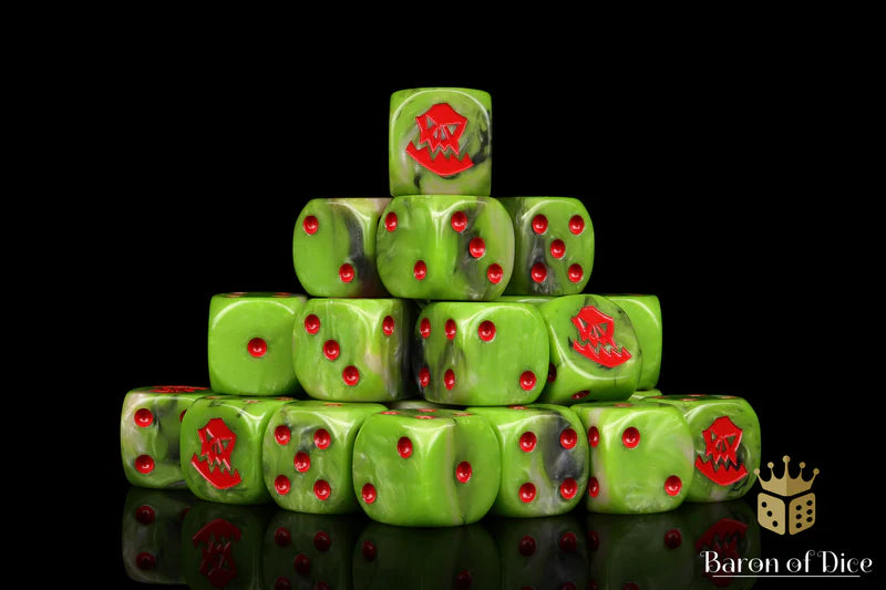 Orc Dice - Red (25 Rounded) - Baron of Dice
