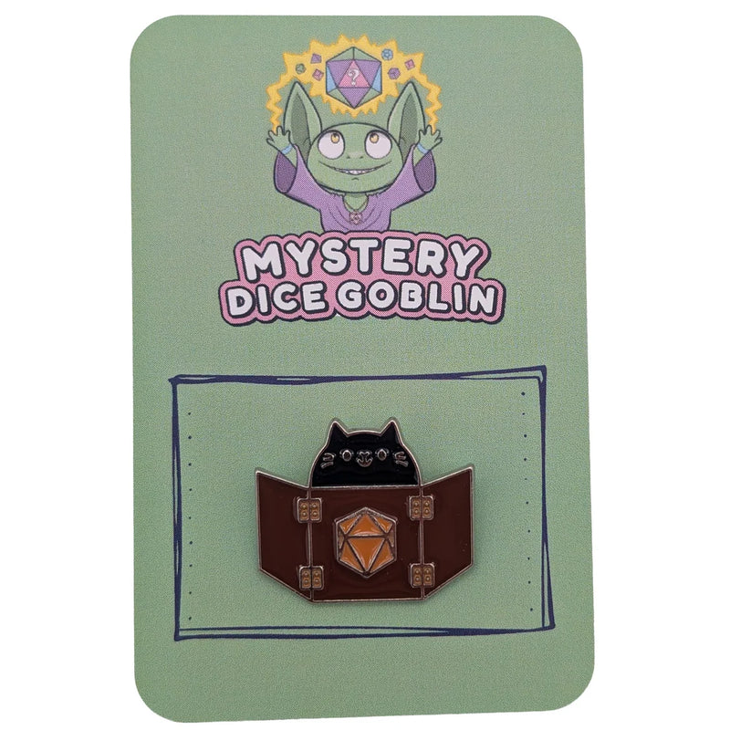 Dungeon Meowster Brown Cat - Mystery Goblin Dice Enamel Pin
