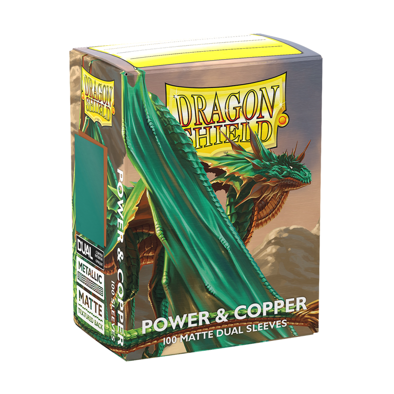 Power & Copper Standard Size Matte Dual Sleeves - Dragon Shield
