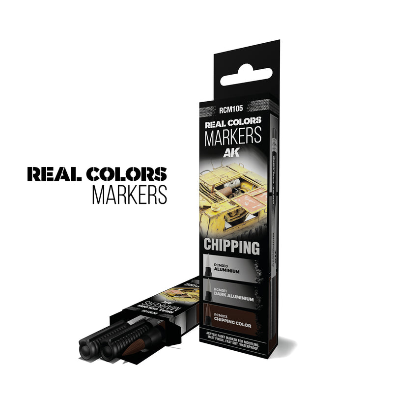 Real Colors Markers - Set of 3 - Chipping - AK Interactive