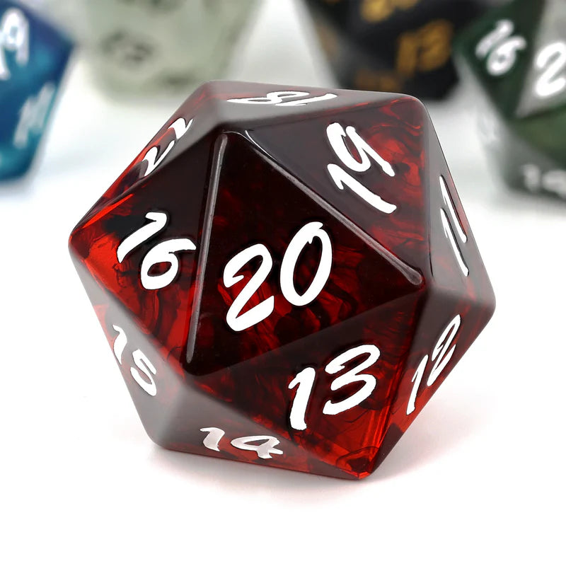 Big D20 - Red Fire - Baron of Dice - Baron of Dice