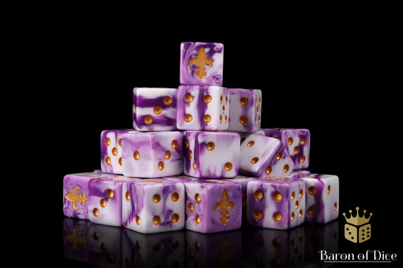 Fleur De Lis Dice - Purple (25) - Baron of Dice - Baron of Dice