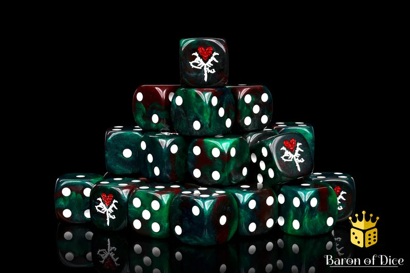 Reincarnate Dice - Red Rose (25 Rounded) - Baron of Dice