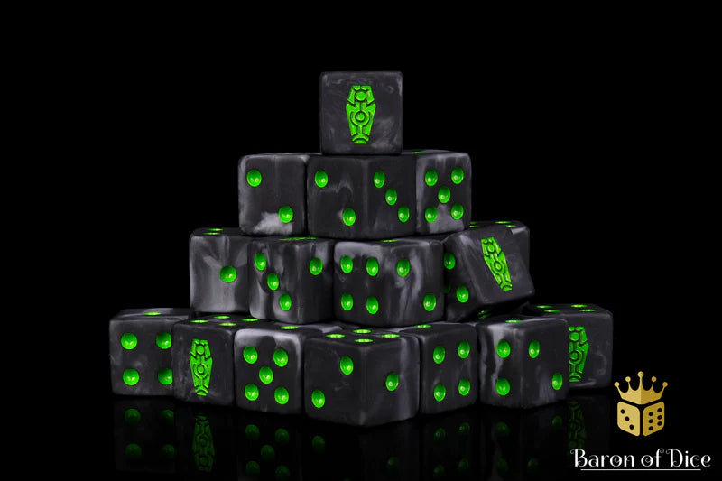 Day of The Dead Dice - Green Coffin (25) - Baron of Dice - Baron of Dice