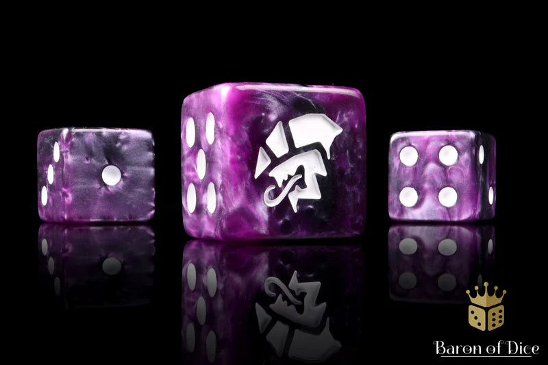 Alien Dice - Purple & White (25) - Baron of Dice - Baron of Dice