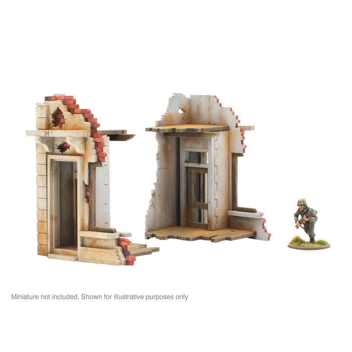City in Ruins - Pair of Destroyed Building Ends