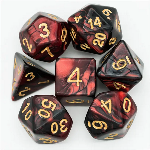 Deceptive Swirls - Colour Mix RPG Acrylic Dice Set