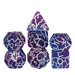 Purple/Silver Crackle Dice - Udixi RPG Resin Dice Set - Udixi Dice