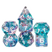 Ocean Shades Foil Swirl Dice - Udixi RPG Resin Dice Set - Udixi Dice